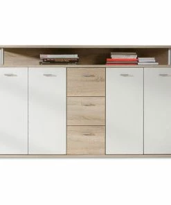 Sideboard - Sonoma Eiche-weiß - 152 Cm