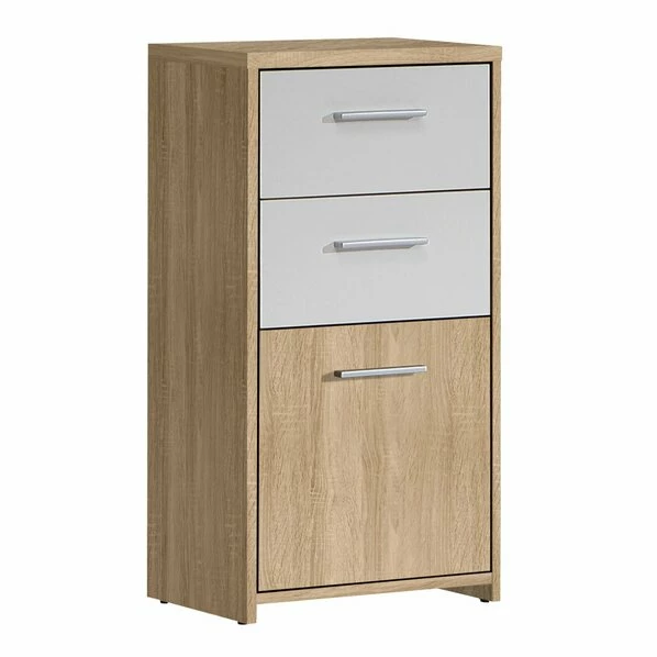 Kommode - Sonoma Eiche - Weiß - 40 Cm Breit 1 Kommode - Sonoma Eiche - Weiß - 40 Cm Breit