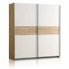 Schwebetürenschrank - Sonoma Eiche-weiß - 170 Cm