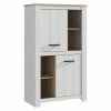 Highboard - Weiß-bianco Eiche - 87 Cm Breit