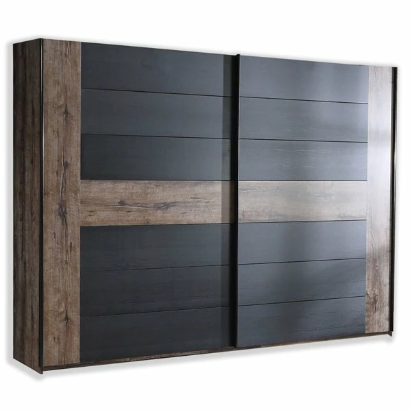 Schwebetürenschrank - Schlammeiche-Schwarzeiche - 270 Cm 1 Schwebetürenschrank - Schlammeiche-Schwarzeiche - 270 Cm