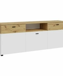 Lowboard - Weiß - Artisan Eiche - 180 Cm