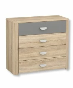 Kommode - Sonoma Eiche - Grau - 93,5 Cm