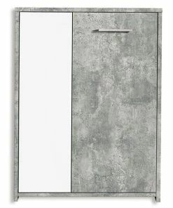Kommode - Beton-Optik-weiß - 60 Cm