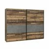 Schwebetürenschrank - Old Wood Vintage-Betonoptik - 2 Türen - 269,9 Cm