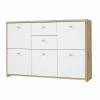 Kommode - Artisan Eiche-weiß - 5 Türen - 114 Cm Breit