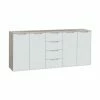 Sideboard - Weiß Hochglanz - Sandeiche - 179 Cm Breit