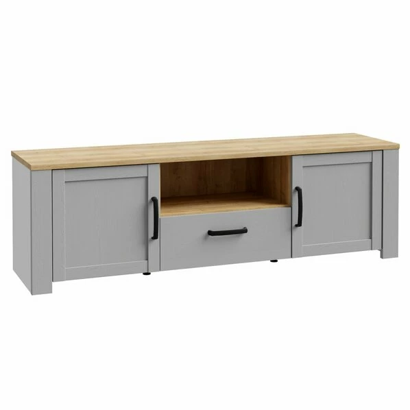 Lowboard - Eiche Grau - Riviera Eiche - 166 Cm Breit 1 Lowboard - Eiche Grau - Riviera Eiche - 166 Cm Breit