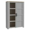 Highboardvitrine - Eiche Grau - Riviera Eiche - 106 Cm Breit