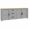 Sideboard - Eiche Grau - Riviera Eiche - 221 Cm Breit