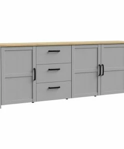Sideboard - Eiche Grau - Riviera Eiche - 221 Cm Breit