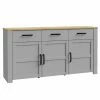 Sideboard - Eiche Grau - Riviera Eiche - 166 Cm Breit