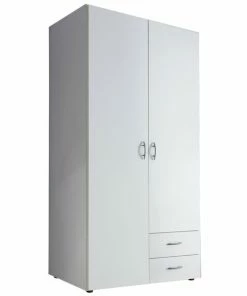 Drehtürenschrank - Weiß - 81 Cm Breit