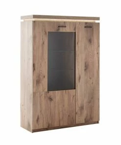 Highboard - Viking Oak - LED-Beleuchtung - 143 Cm