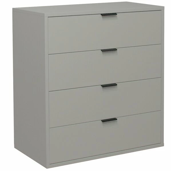 Kommode - Kreidegrau Matt - 4 Schubkästen 1 Kommode - Kreidegrau Matt - 4 Schubkästen