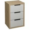 Kommode - Artisan Eiche - Kreidegrau Matt - 3 Schubkästen