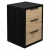 Kommode - Flamed Wood Black - Artisan Eiche - 3 Schubkästen