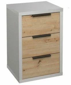 Kommode - Artisan Eiche - Kreidegrau Matt - 3 Schubkästen