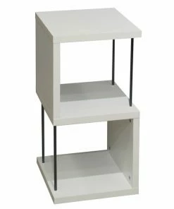 Standregal - Weiß Matt - Schwarz - 65 Cm Hoch