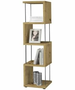 Standregal - Artisan Eiche - Schwarz - 126 Cm Hoch