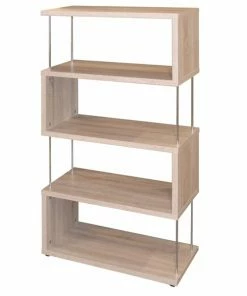 Standregal - Sonoma Eiche - Silber - 66 Cm Breit