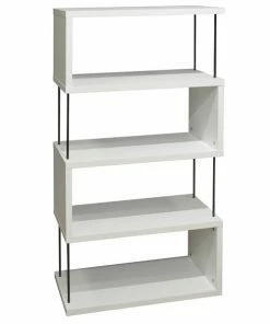 Standregal - Weiß Matt - Schwarz - 66 Cm Breit