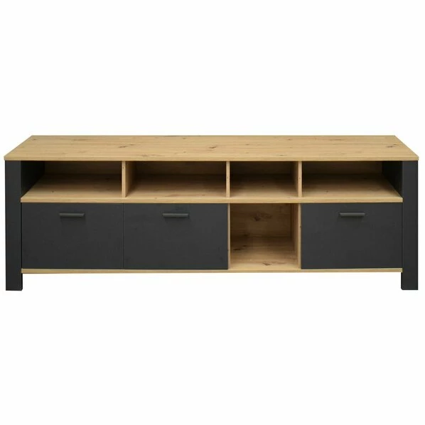 Lowboard - Anthrazit Matt Lack - Asteiche - 193 Cm 1 Lowboard - Anthrazit Matt Lack - Asteiche - 193 Cm