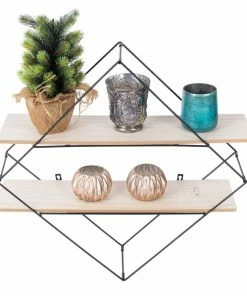 Wandregal - Schwarz-natur - 60 Cm