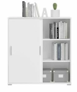 Kommode MOVER - Weiß - 2 Schiebetüren - 100x107 Cm