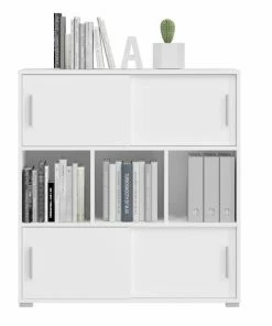 Kommode MOVER - Weiß - 4 Schiebetüren - 100x107 Cm