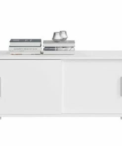 Kommode MOVER - Weiß - 2 Schiebetüren - 100x46 Cm