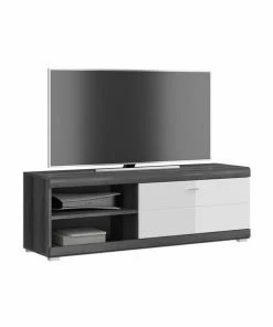 Lowboard SCOUT - Rauchsilber - Weiß Hochglanz - 140 Cm Breit