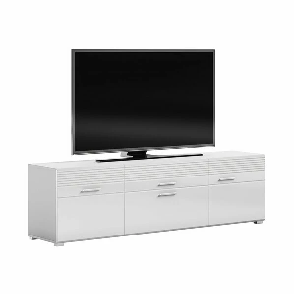 Lowboard LINUS - Weiß Hochglanz-weiß - 2 Türen - 185 Cm 1 Lowboard LINUS - Weiß Hochglanz-weiß - 2 Türen - 185 Cm