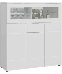 Barschrank HILTON - Weiß Hochglanz - 120 Cm