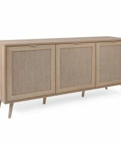 Sideboard BALI - Sonoma Eiche-Rafia Geflecht - 150 Cm Breit