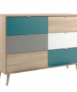 Sideboard CUBA - Sonoma Eiche - Tricolor - 120 Cm Breit