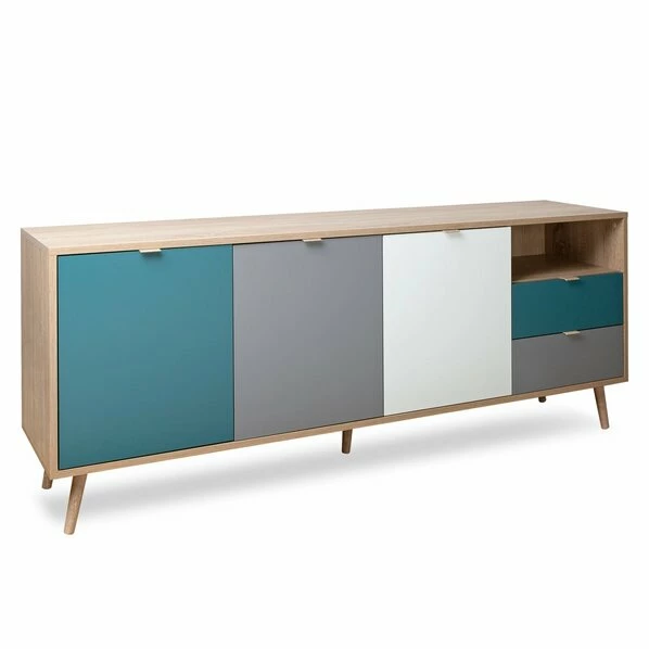 Sideboard CUBA - Sonoma Eiche - Tricolor - 180 Cm Breit 1 Sideboard CUBA - Sonoma Eiche - Tricolor - 180 Cm Breit