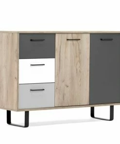 Kommode ORLANDO - Grey Craft Oak-Farbmix - 2 Türen - 120 Cm