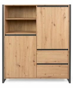 Highboard DENVER - Artisan Eiche-anthrazit - 139 Cm