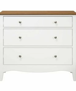 Kommode LISSABON - Weiß-braun - Teilmassiv - 100 Cm