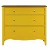 Kommode LISSABON - Gelb-braun - Teilmassiv - 100 Cm