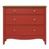 Kommode LISSABON - Rot-braun - Teilmassiv - 100 Cm