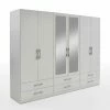 Drehtüren-Kombischrank - Alpinweiß - 6-türig