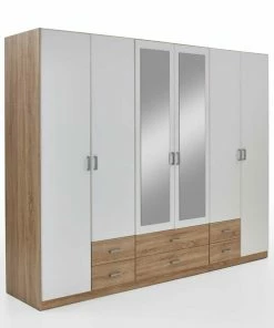 Drehtürenschrank - Sonoma Eiche-weiß - 271 Cm