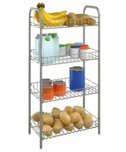 Allzweckregal - Silber - 4 Etagen