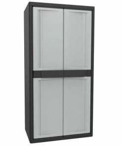 XL-Jumbo-Kunststoffschrank - Grau-schwarz - 180 Cm Hoch