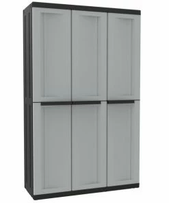 Kunststoffschrank - Grau-schwarz - 165 Cm Hoch