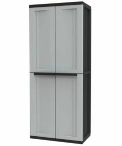Kunststoffschrank - Grau-schwarz - 68 Cm Breit