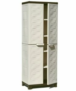 Kunststoffschrank - Weiß-schwarz - 181 Cm Hoch