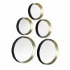 Dekospiegel-Set - Schwarz-gold - 5-teilig